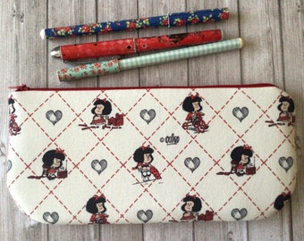 Mafalda Pencil Case, Zipper Pouch