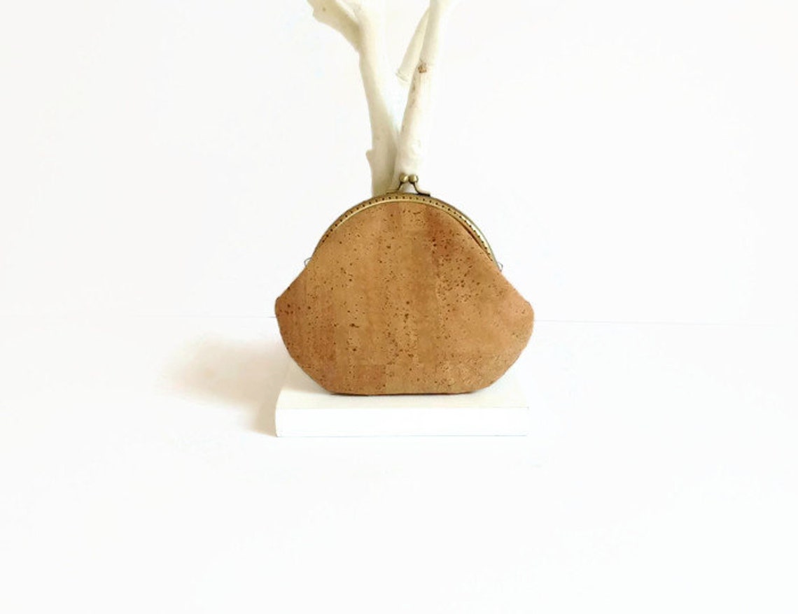 Cork Clutch Purse / Eco Friendly Purse / Metal Frame Cork Etsy UK