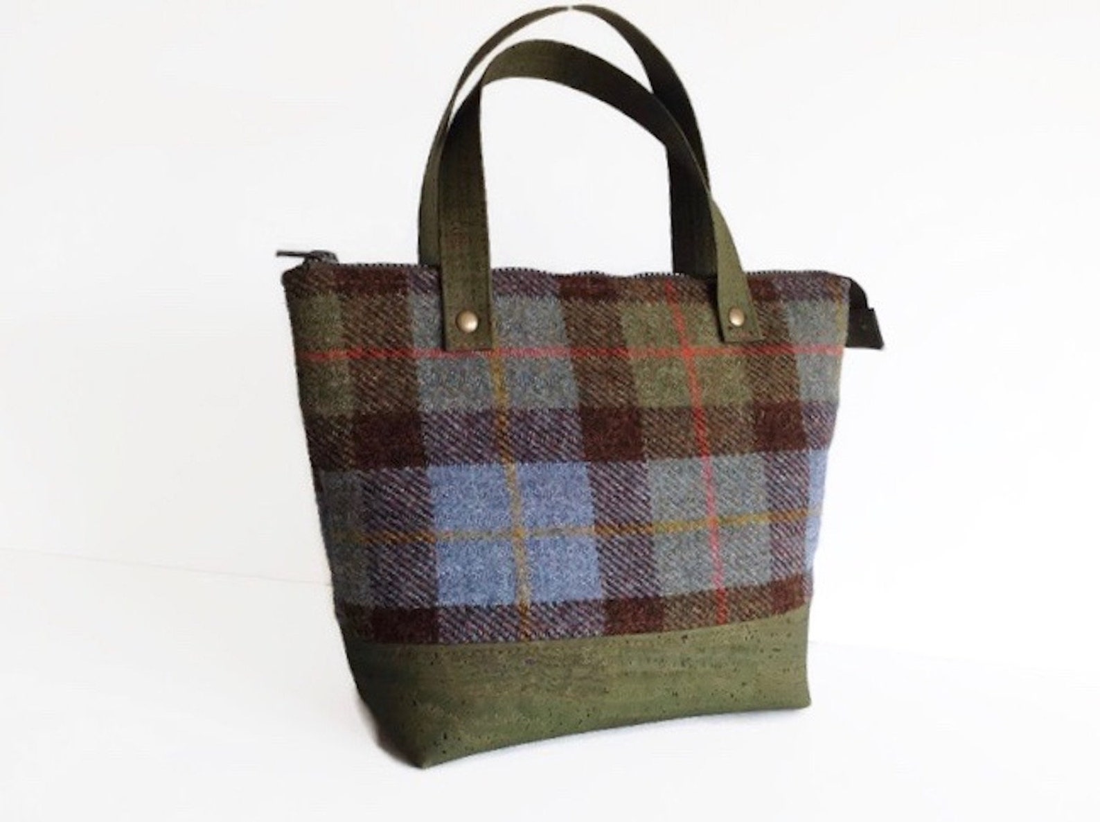 MacLeod of Harris Weathered Tartan Leather Tote Bag Big Thistle Style main image 1