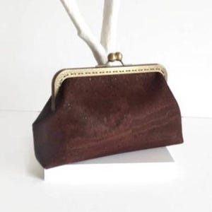 Brown Cork Clutch, Eco Friendly Purse, Vegan Gift, Cork Wallet