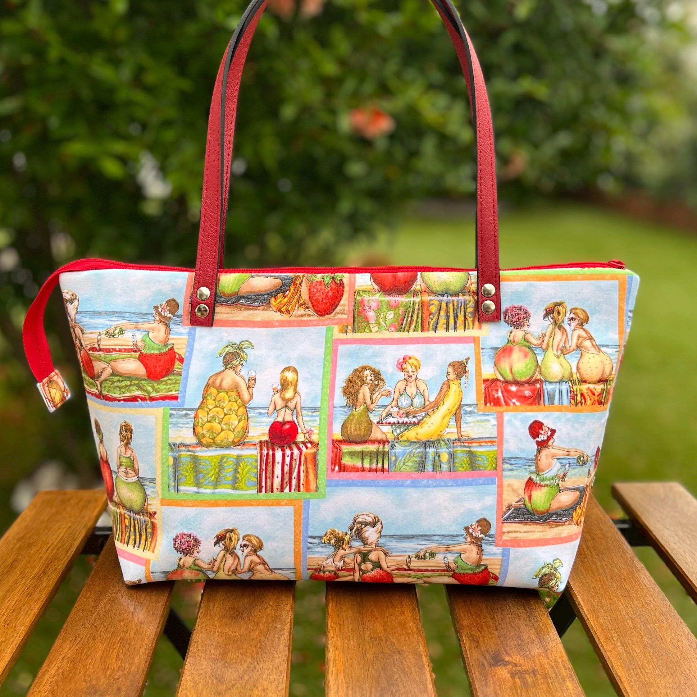 Summer Bag for Women, Fun Beach Bag, Shoulder Bag With Zip, Ready