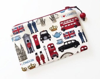 London Icons Purse, British English Zip Pouch, Christmas Gift, stocking Filler