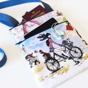 Girl on Bicycle Crossbody Bag, Hipster Bag, Gift for her