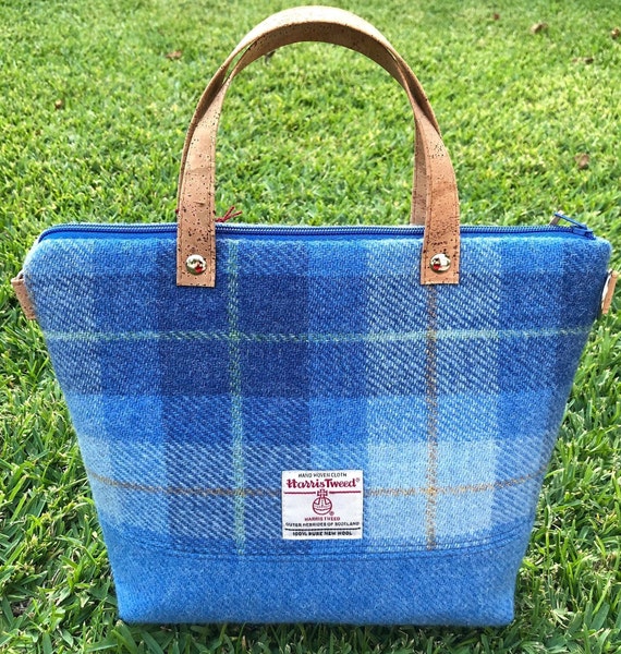 ハンドメイド ハリスツイード バッグ ハンドバッグ ハンドメイド＊ハリスツイード＊コラージュトートバッグ＊C\u0026S