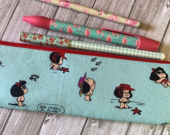 Mafalda Pencil Case, Small Zipper Pouch