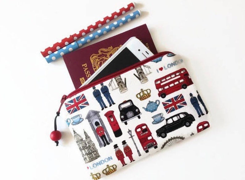 London Icons Purse British English Zip Pouch Christmas Gift Etsy
