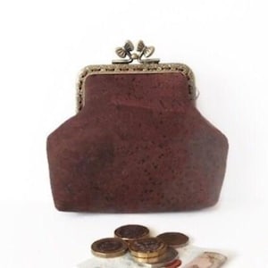 Brown Cork Coin Purse, Vegan Gift, Stocking Filler