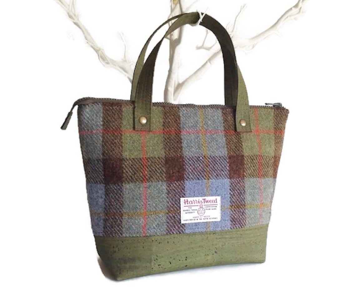 MacLeod of Harris Weathered Tartan Leather Tote Bag Big Thistle Style main image 0