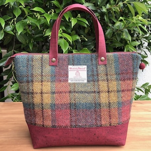 Bolsa Harris Tweed mit Details im Herzen des Weinstocks