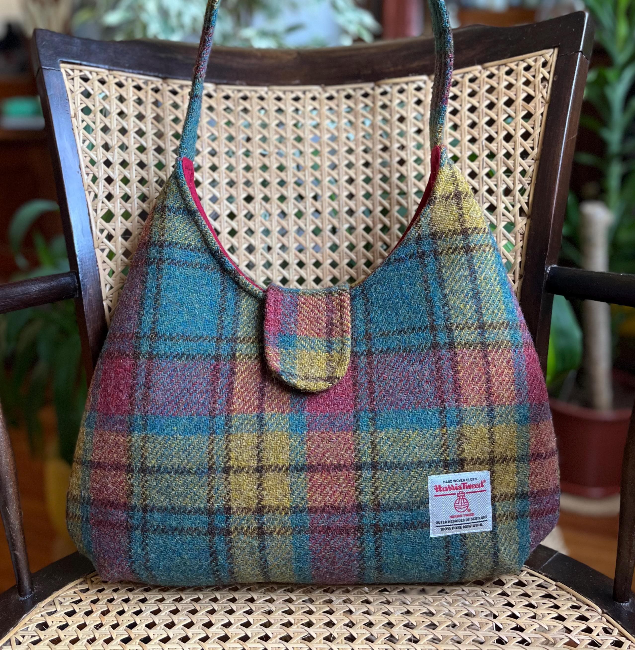 Harris Tweed Tasche, Scottish Tartan, handgemachtes Geschenk für