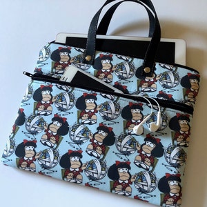 Mafalda Ipad Sleeve with Pocket and Handles, Tablet Cover