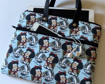 Mafalda Ipad Sleeve with Pocket and Handles, Tablet Cover