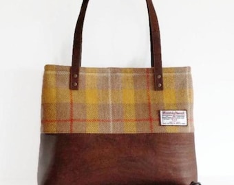 Harris Tweed Bag, Cork Bag, Wool Shoulder bag, Eco Friendly Gift