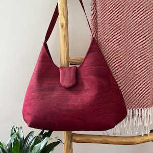 Bolso de corcho burdeos, bolso vegano, regalo ecológico para mujeres, listo para enviar