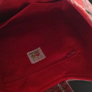 Harris Tweed Bag, Gift for Mom, Red Tartan Handbag, Scottish Wool Purse image 7