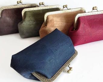 Cartera de corcho, cartera ecológica, regalo vegano, cartera de mano hecha a mano