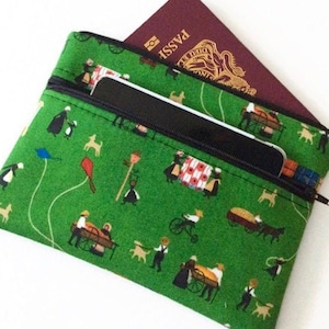 Bolsa con cremallera con estampado Amish, regalo Amish, bolso de viaje, billetera para pasaporte y teléfono móvil