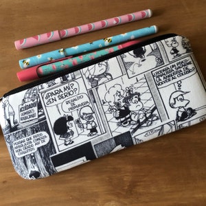 Mafalda Comics Strips Pencil Case, Zipper Pouch