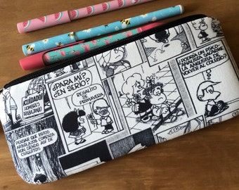 Mafalda Comics Strips Pencil Case, Zipper Pouch