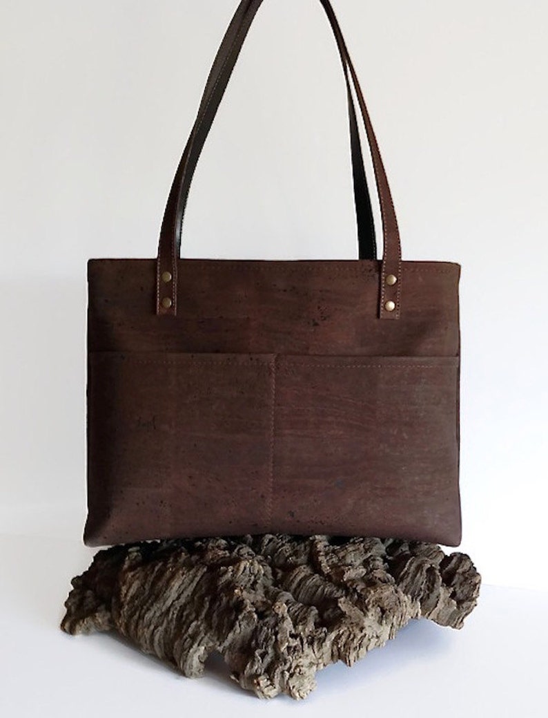 Cork Bag With Zip Vegan Bag Zipper Brown Cork Bag Eco Etsy UK