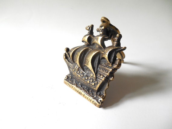 Brass Ship Door Knocker Vintage Coastal Hardware Pull Etsy