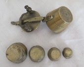 Antique Bronze Nesting Weights, Rustic Kitchen Decor, Vintage French Farmhouse Decor, Pile de Charlemagne,