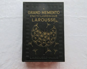 Larousse Encylopedia, Fascinating, Vintage French Dictionary, BOOK 1 of Larousse Grand Memento, (c.1936) - Gift for French Book Lover.