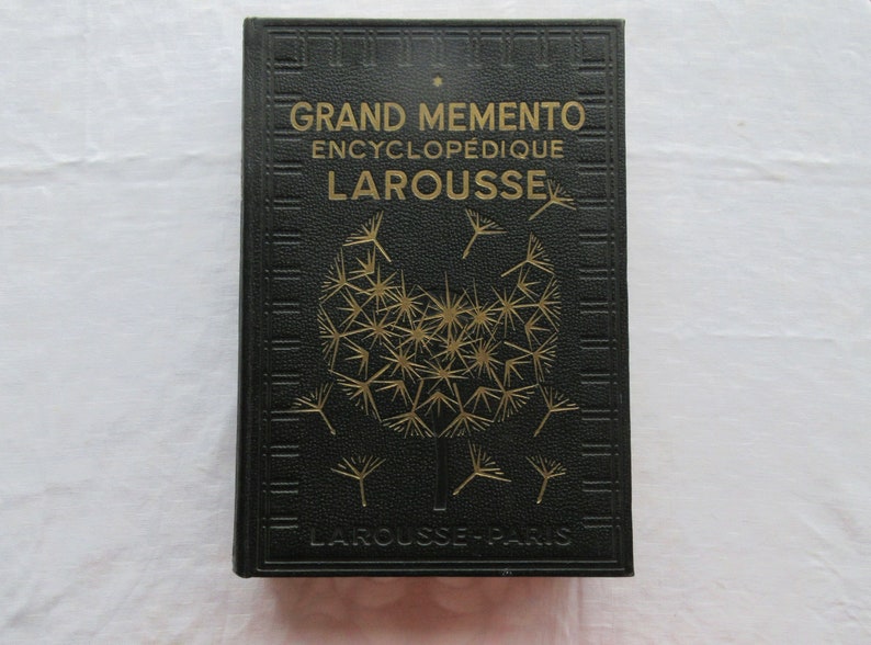 Larousse Encylopedia, faszinierendes Vintage Französisches Wörterbuch, BUCH 1 von Larousse Grand Memento, c.1936 Geschenk für französischen Buchliebhaber. Bild 1