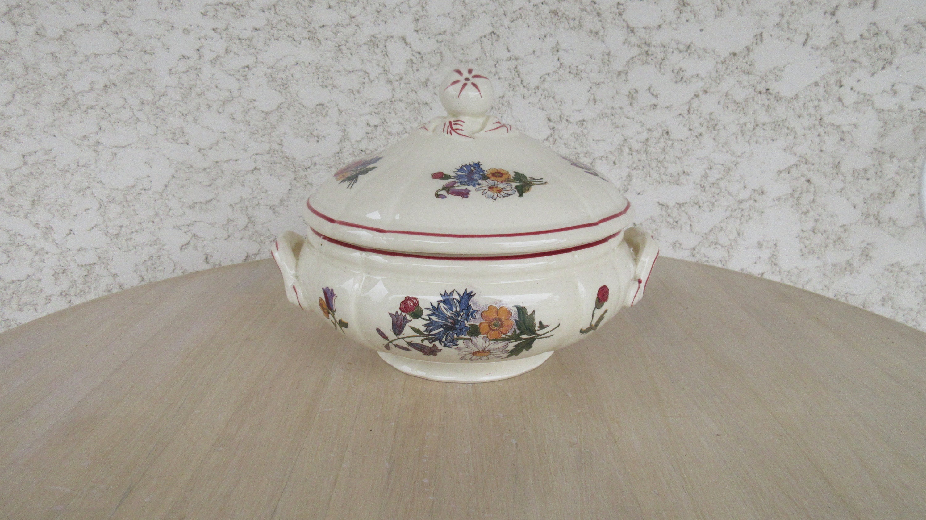 Tureen, Bol de Service, Sarreguemines Agreste Floral Decor, Jardinière, Décoration Intérieure