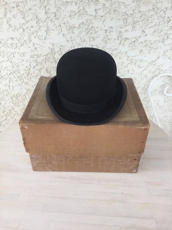 Cappello a bombetta nero, prodotto in Inghilterra da Scott Co