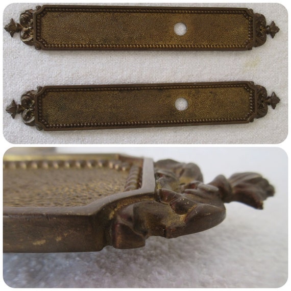 Superb Pair Of Gilt Bronze Vintage Escutcheon Door Plates Etsy