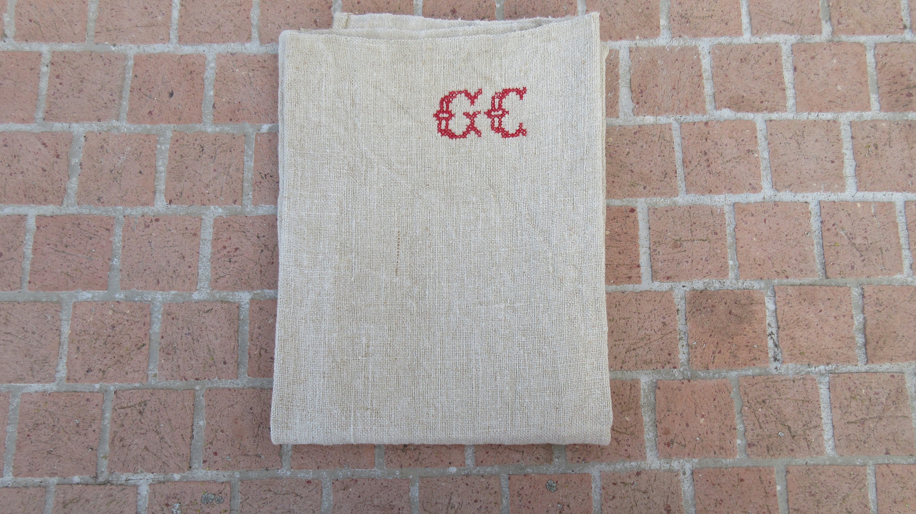 Serviette de Thé avec Monogramme Gc, Torchons Inutilisés, Serviette Cuisine, Parfait Pour Votre Fran