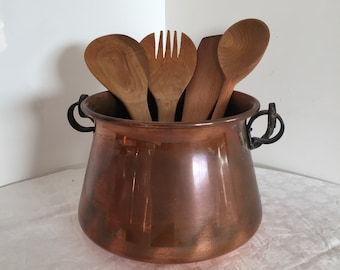 Copper Cauldron Pot, Jardiniere, Planter, Small Copper Cauldron, Vintage French Farmhouse, French Country Decor, Pagan Wiccan Altar