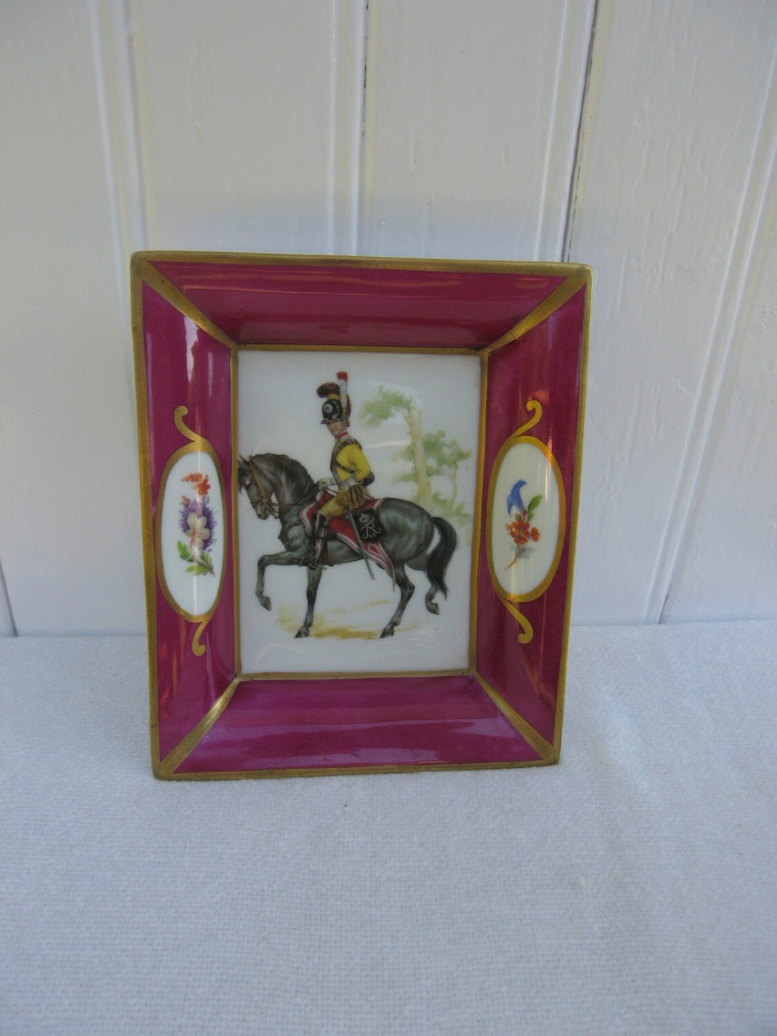 Limoges Trinket Dish/Plateau à Bijoux, Vintage Français, Porcelaine de Limoges, Design Équestre,