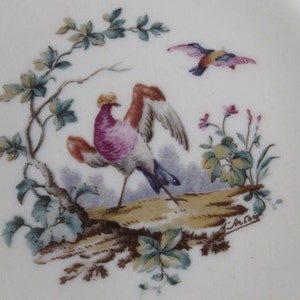 Limoges Plate, Decorative Limoges Porcelain Plate, Hand painted Colourful Bird with Beautiful Gold Gilt by ROYALE LIMOGES, Vintage French image 1
