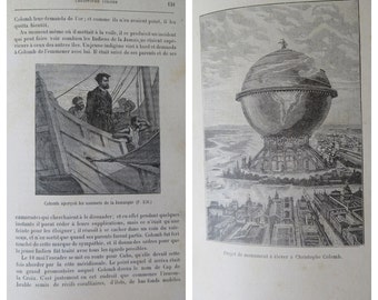 French Vintage Book, Christopher Columbus, Christophe Colomb by Charles Simond, Illustrated Hardback, French Literature