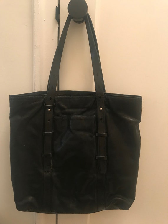 Vintage Coach Black leather Tote - image 2