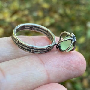 UV Green Sea Glass Fidget Ring