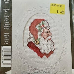 Santa Cross Stitch Card Kit: NeedleMagic Art. 1963
