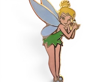 Intercambio de pines de coleccionista de Disney: Campanilla, Peter Pan, aplaudiendo, polvo de hadas volando.