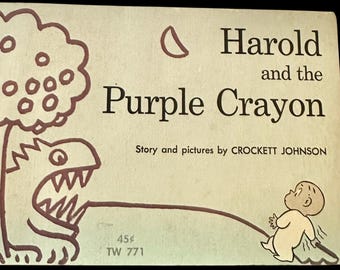 Vintage Harold and the Purple Crayon Book: 1969 Collectible, Crockett Johnson