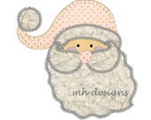 Santa Claus applique design, Blanket and zig-zag stitch Santa, Christmas embroidery file, Raggy stitch Santa embroidery design, Applique 39
