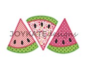 Watermelon Slice Trio Applique Embroidery Design