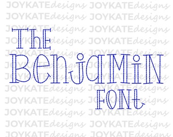 The Benjamin Bean Stitch Embroidery Font