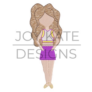 Dance Team Girl Sketch Embroidery Design