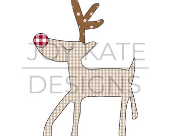 Reindeer Bean Stitch Applique Design