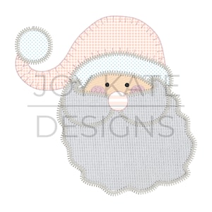 Santa Claus Zigzag Stitch Applique’ Embroidery Design