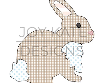 Bunny Rabbit Bean Stitch Applique Design