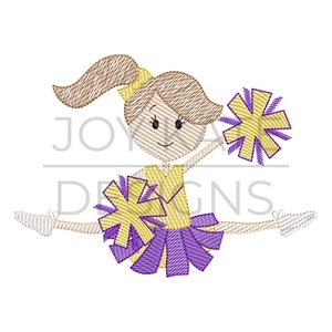 Cheerleader Sketch Embroidery Design