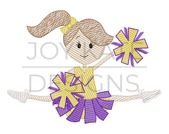 Cheerleader Sketch Embroidery Design